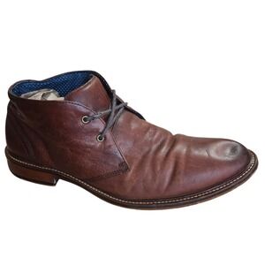 Aston Grey Haroldus‎ Brown Leather Chukka Ankle Boots Lace Up Hipster Mens 10